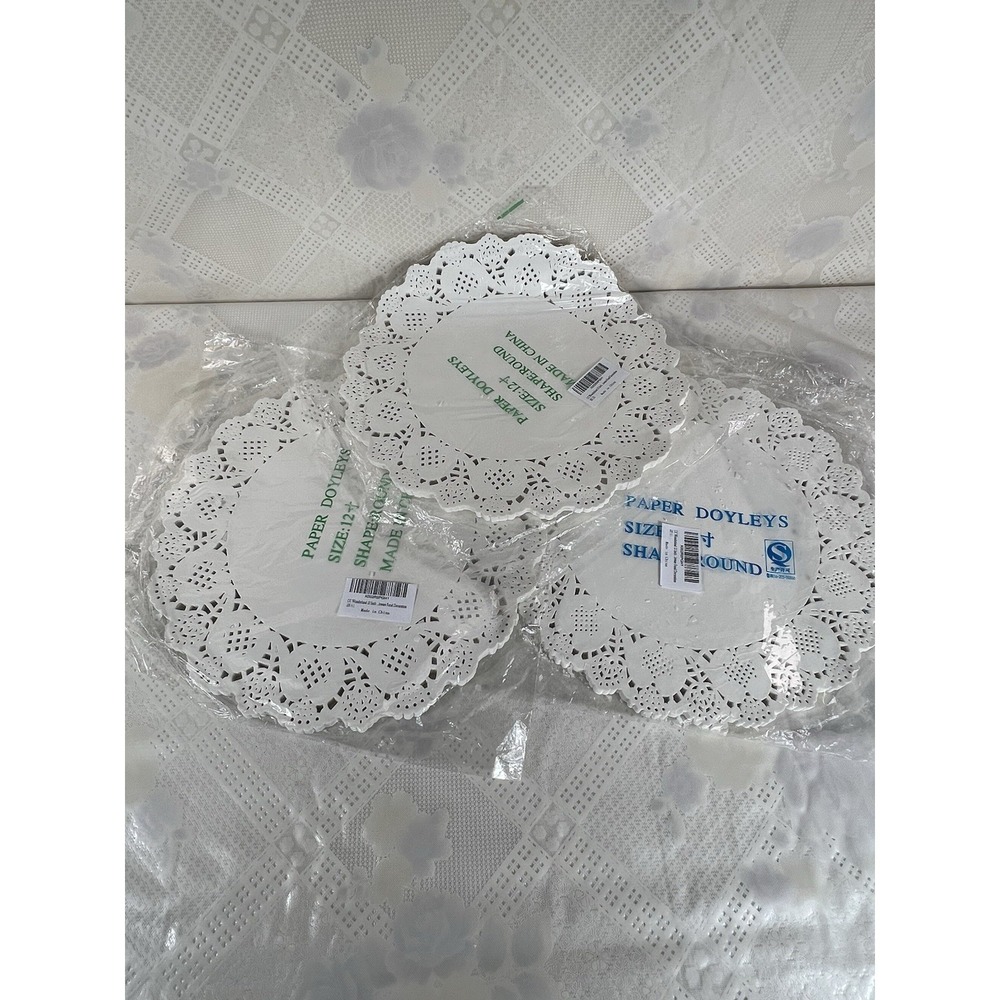 300 pcs 12" INCH WHITE PAPER Round Doilies LACY‎ ROUND - Picture 4 of 5